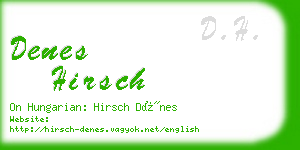 denes hirsch business card